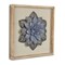 Contemporary Home Living 12.5" Blue and Gold Flower Square Framed Wall Decoration